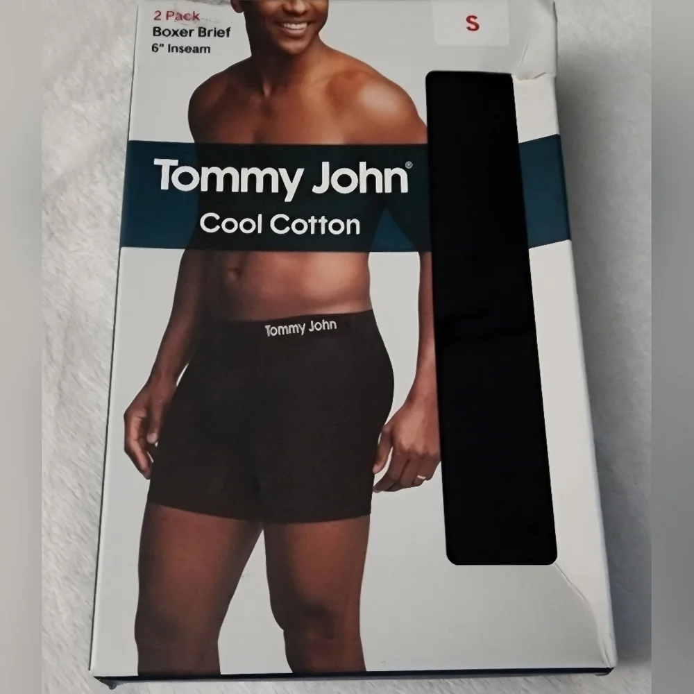 TWO NWT Tommy John 2 pair Boxer Briefs Black. Size Small w/ 6